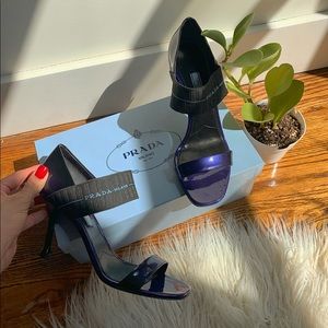 Prada logo strap sandals